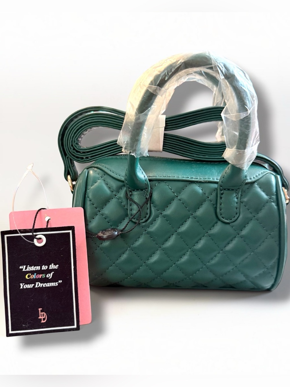 🌸LD Like Dreams Kelly Green Quilted Green Mini Satchel Bag